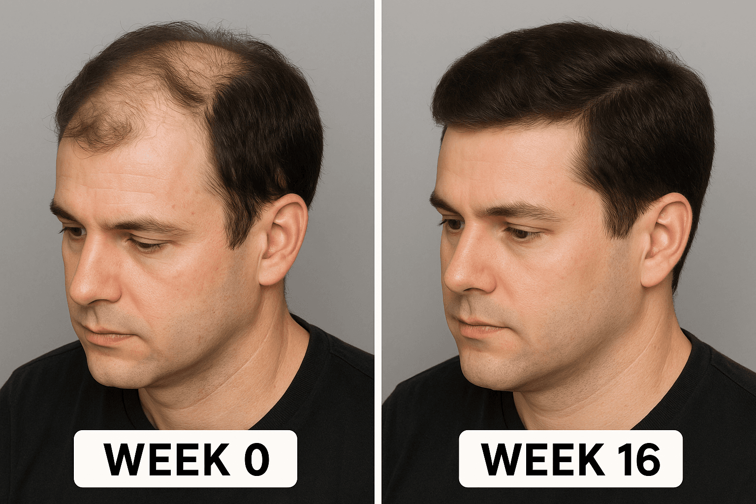 Before and after hair transformation