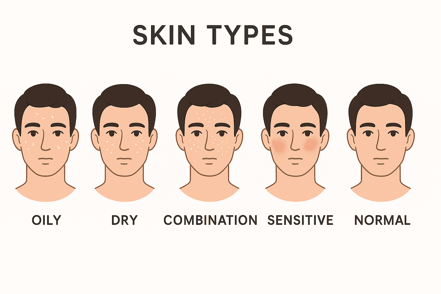 Visual guide to men's skin types