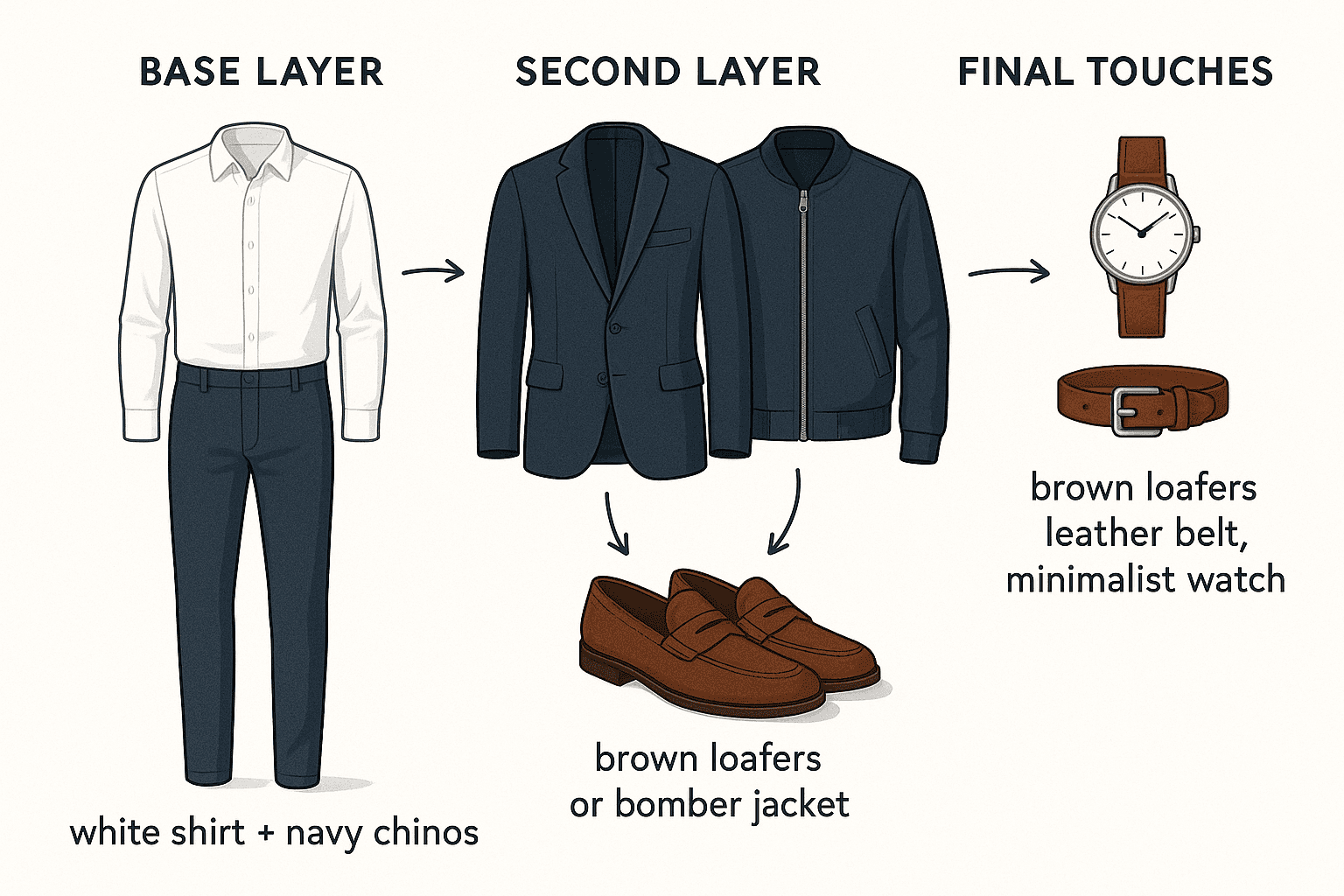 Mens outfit layering system
